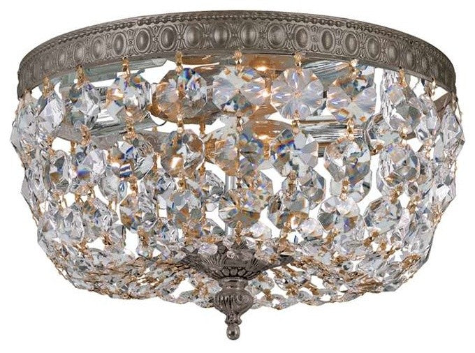Crystorama Richmond Flush Mount - Clear Hand Cut Crystal Basket