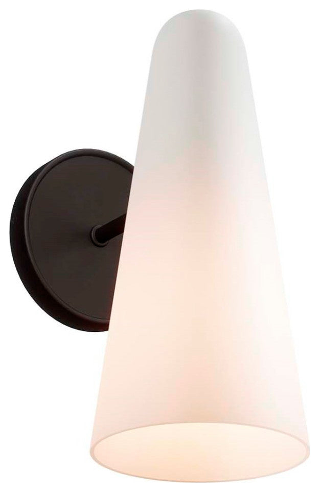 Sconce Wall Lamp Light Fixture, White Black, Glass