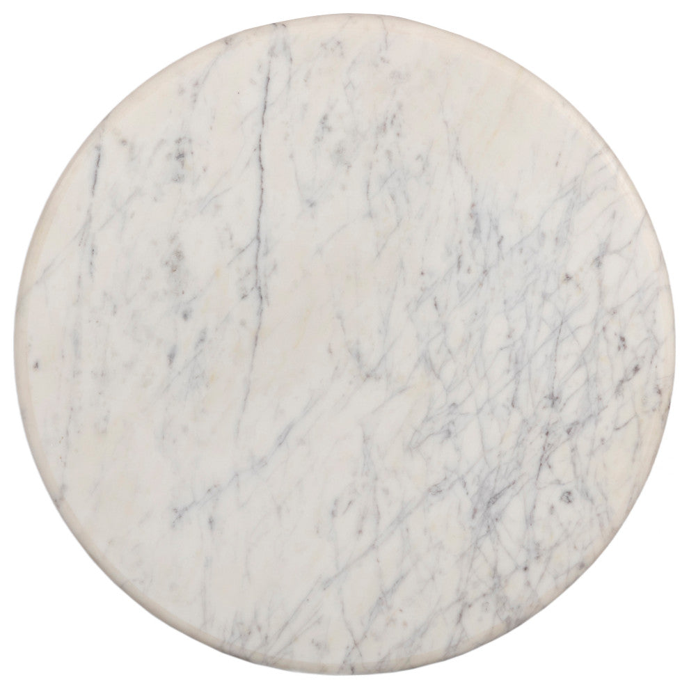 Formentera Marble Coffee Table, White, End Table