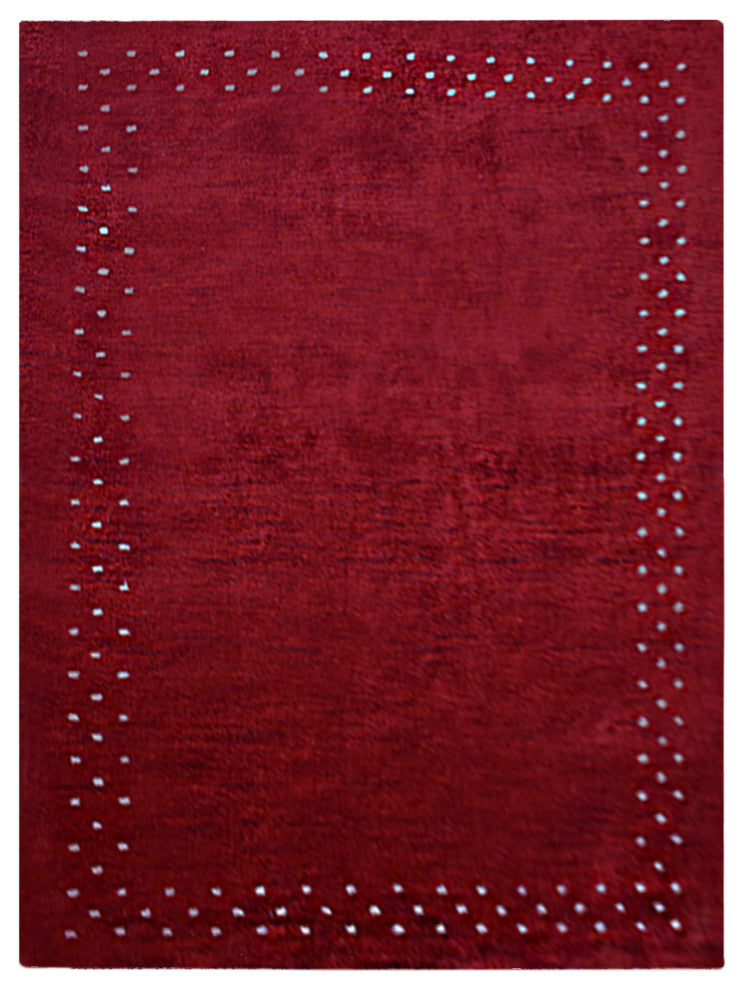 HAND KNOTTED LOOM SILK ECO-FRIENDLY RUGS-6'7''x9'10'',Rectangle,Red,Contemporary