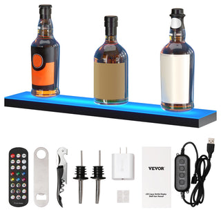VEVOR LED Lighted Liquor Bottle Display Bar Shelf RF & App Control 24" 1-Step