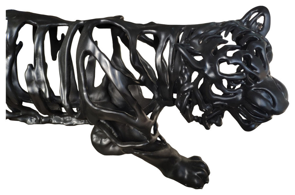 Retro Tiger Stripes Statue Large Black - Black