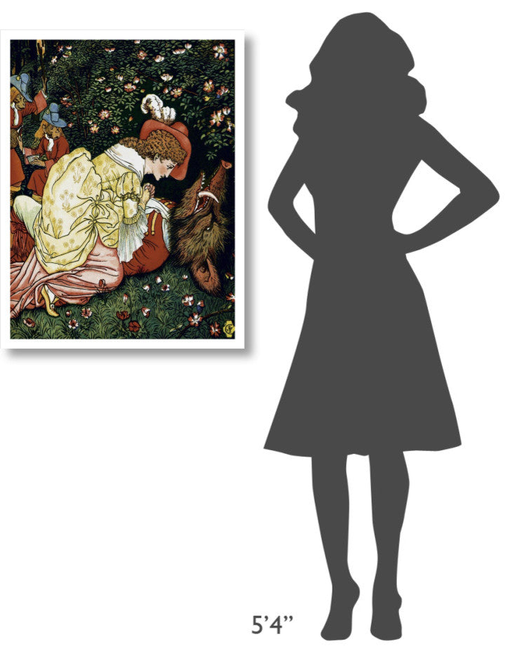 "Beauty and the Beast - In the Woods" Paper Print by Walter Crane, 26"x34"