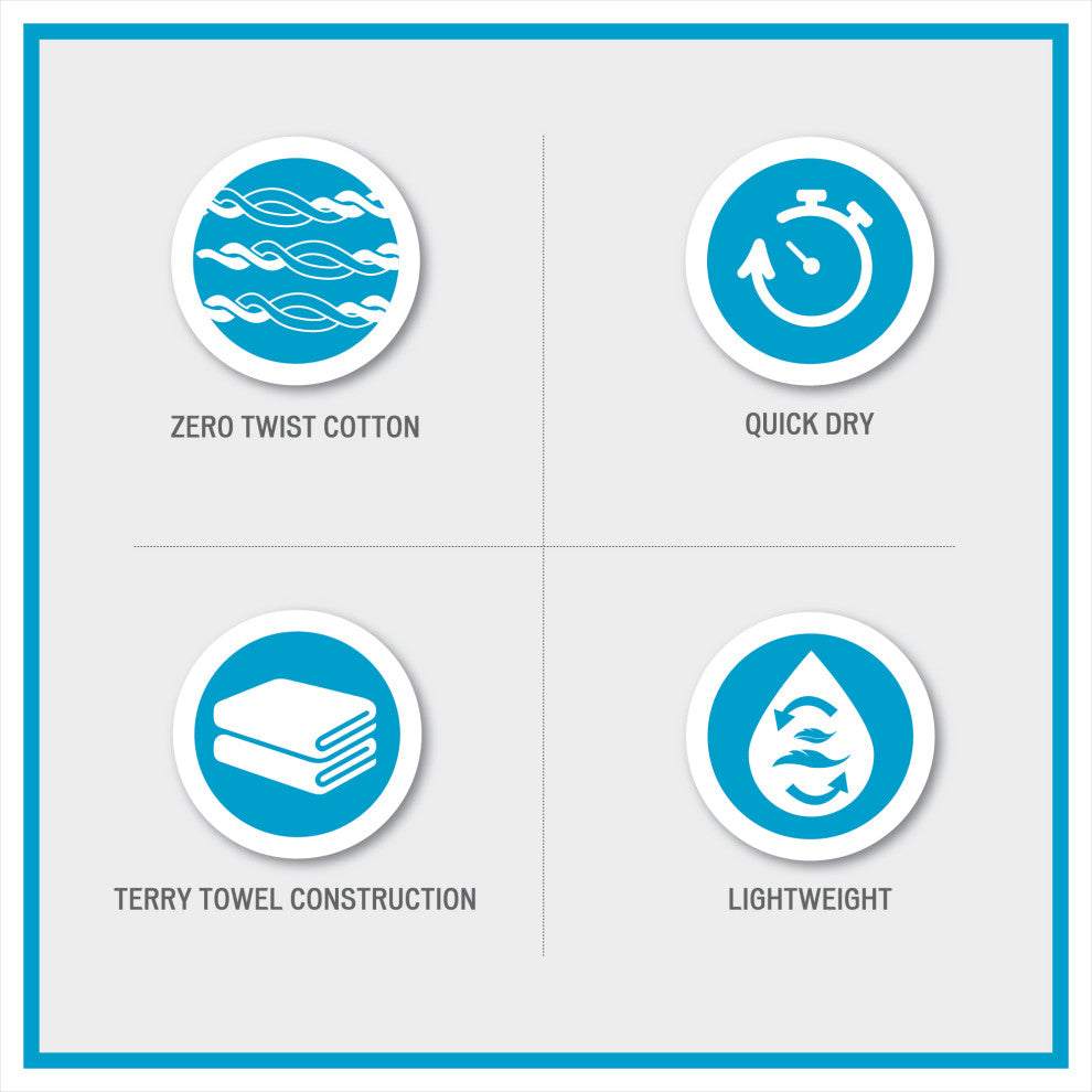 510 Design Big Bundle Cotton Quick Dry Antimicrobial 12-Piece Towel Set, Grey