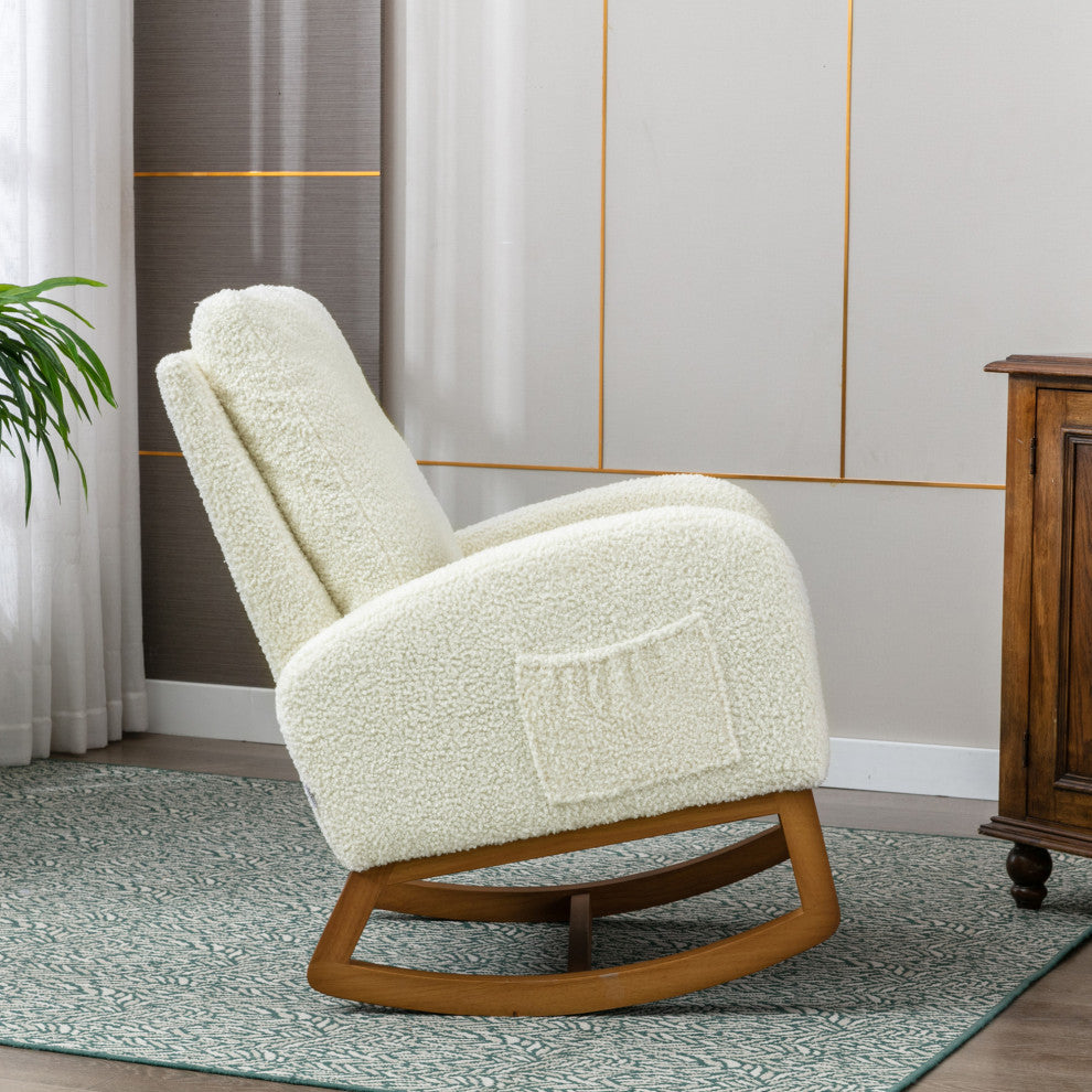 Gewnee Recliner Armchair with Wood Legs and Side Pocket