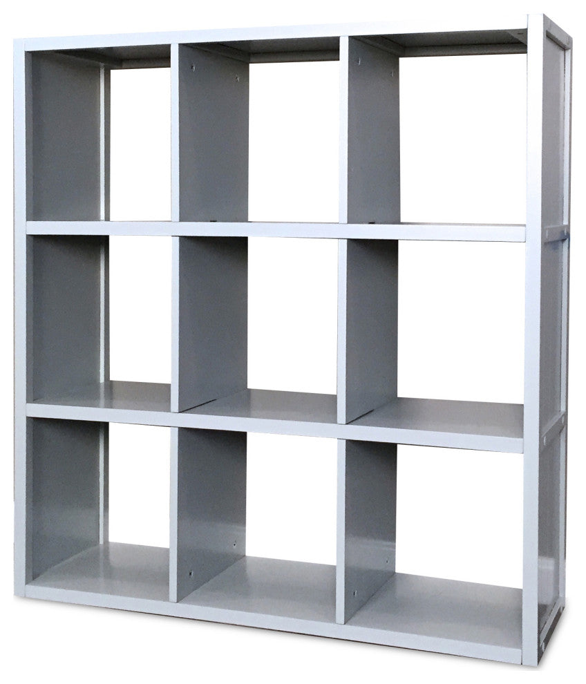 Solid Wood 9 Cube Storage Organizer, Grey