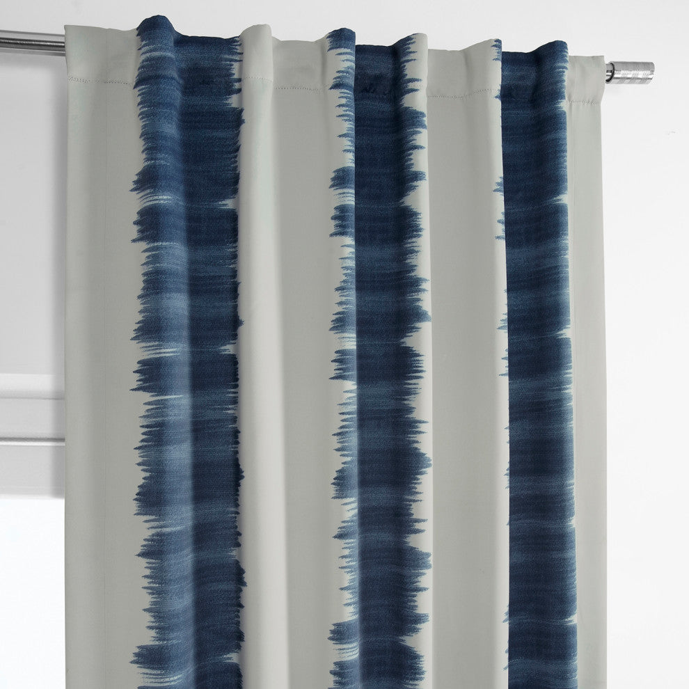 Flambe Blue Blackout Room Darkening Curtain, Set of 2, 50"x120"