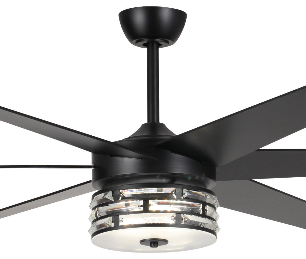 70-inch Black LED Ceiling Fan With Remote