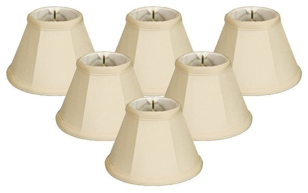 6" Deep Empire Chandelier Lampshade, Black, Eggshell, 6 Pack