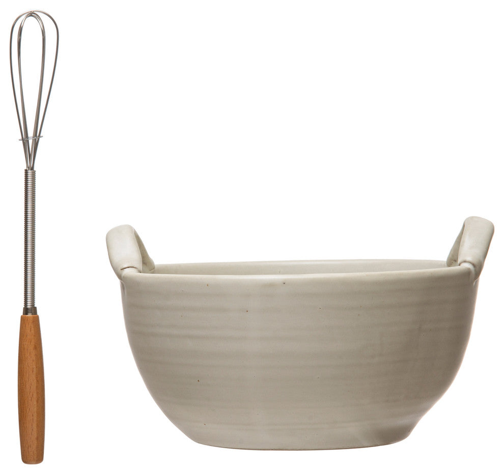 Stoneware Batter Bowl Whisk