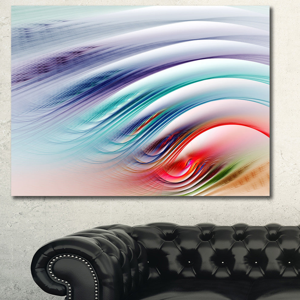 Water Ripples Rainbow Waves, Oversized Abstract Canvas Art Print, 60x40