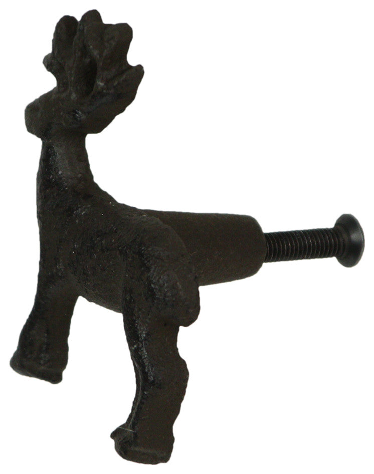 Set of 6 Cast Iron Deer Drawer Pulls Decorative Cabinet Knob Rustic Home Decor