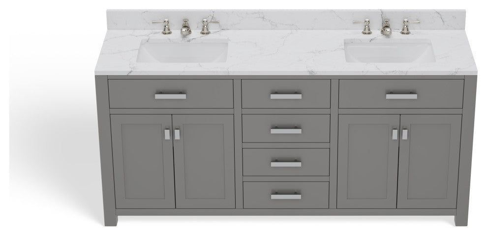 The Polaris Bathroom Vanity, Cashmere Gray, 72", Double Sink, Freestanding