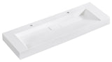 Vera Composite Granite Stone Console Bath Vanity Sink, White, 60"l X 19.7"w