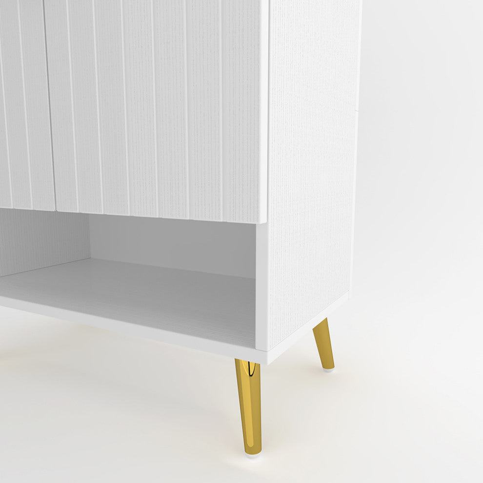 Yellar Nordic Shoe Storage Cabinet 5 Shelves Entryway Shoe Cabinet, White