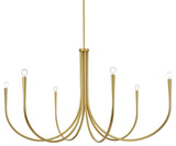 Elegant Lighting LD722D55 Layne 6 Light 55"W Taper Candle Style - Brass