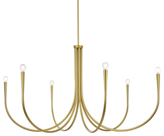 Elegant Lighting LD722D55 Layne 6 Light 55"W Taper Candle Style - Brass