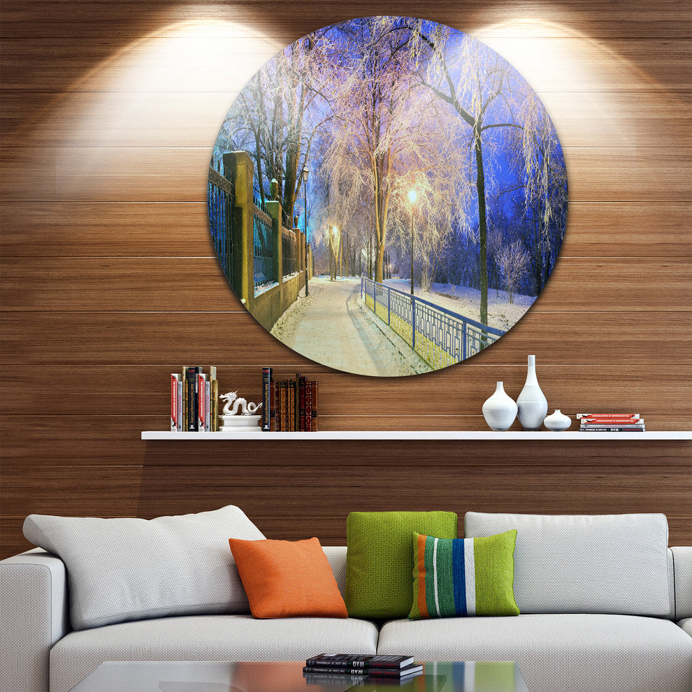Bright Blue Mariinsky Garden, Landscape Photo Disc Metal Wall Art, 38"