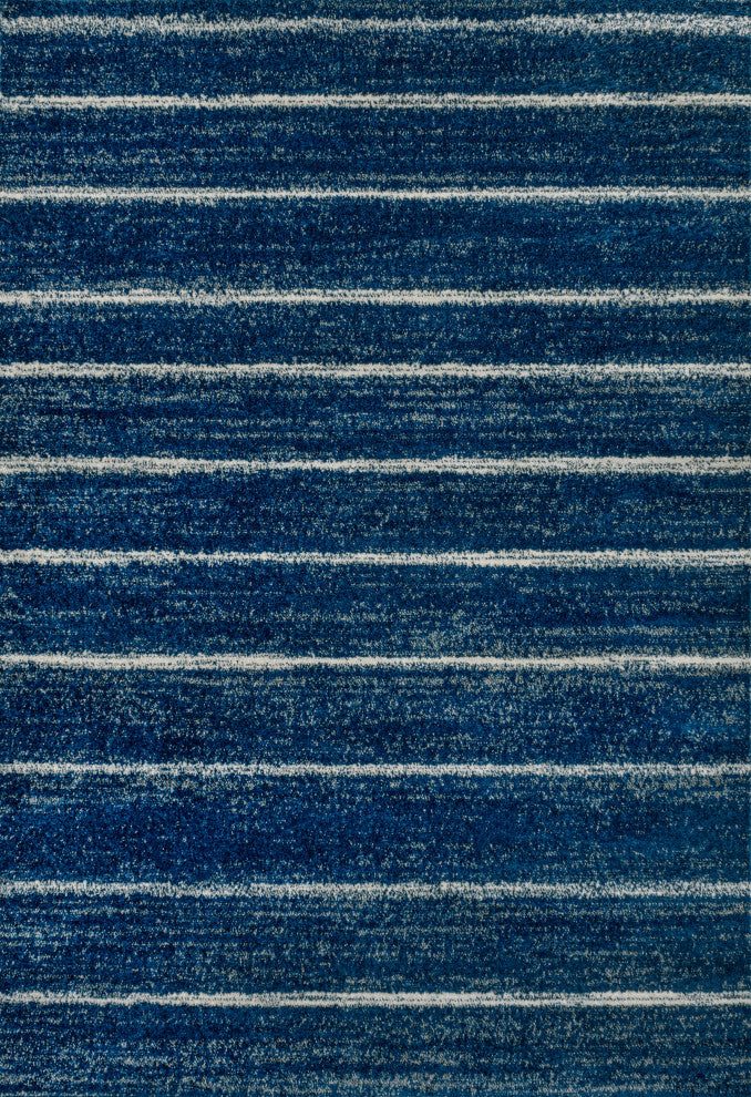 Williamsburg Minimalist Stripe Rug, Navy/Cream, 8 Ft. X 10 Ft.