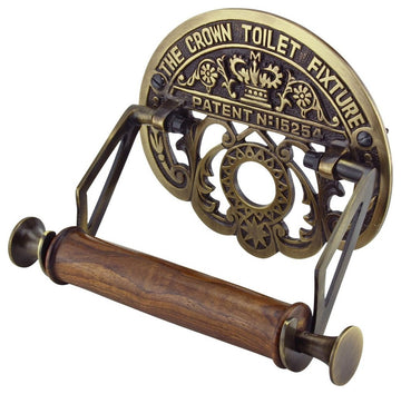 Toilet Paper Holder Brass The Crown Fixture Tissue Holder, Antique Brass