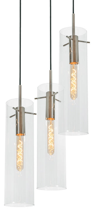 Vista 3-Light Round Pendant, 60W, Satin Nickel