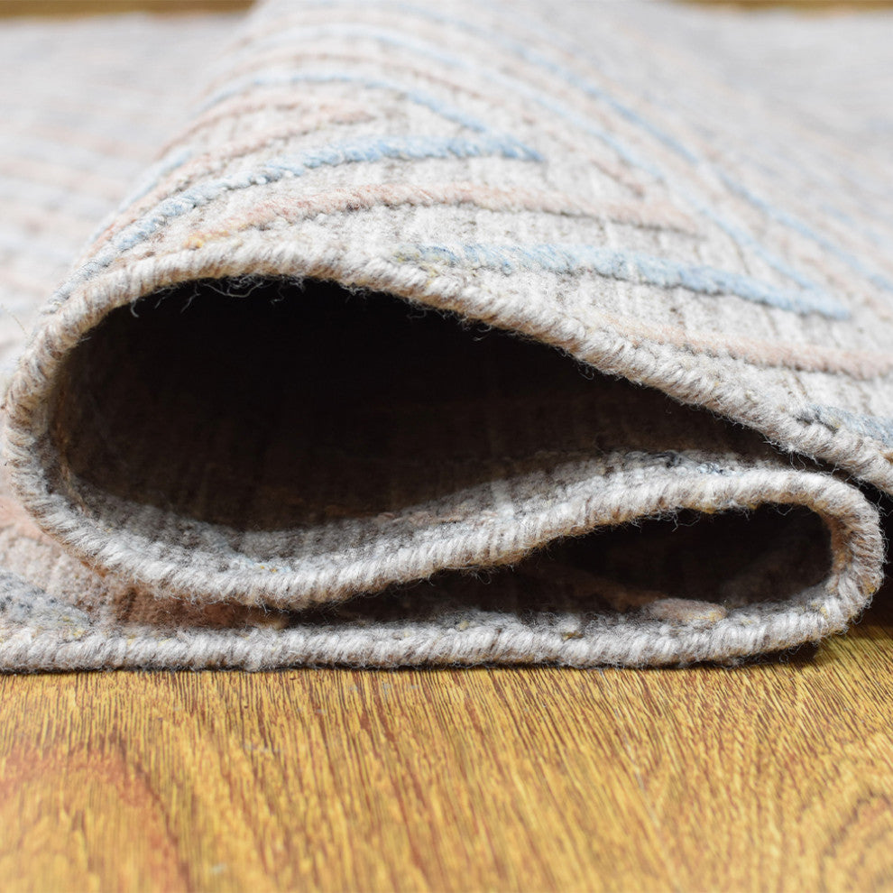 HAND WOVEN FLAT WEAVE KILIM POLYESTER AREA RUGS -Rectangle,Gray,Contemporary