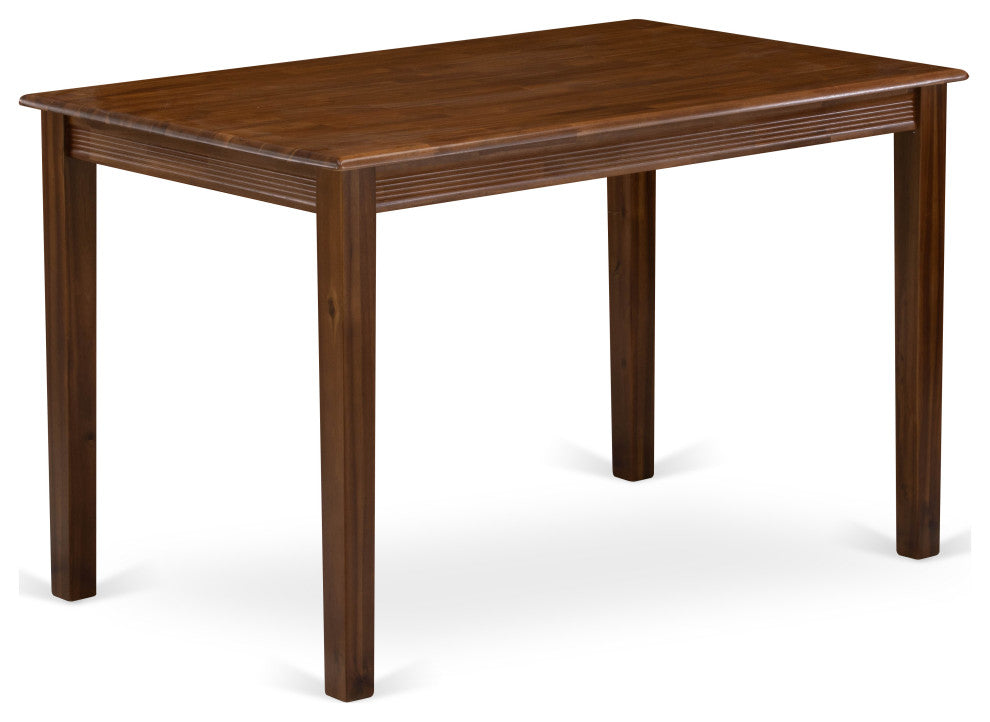 Table Walnut Rectangular Top Surface And Asian Wood 4 Legs Walnut Finish