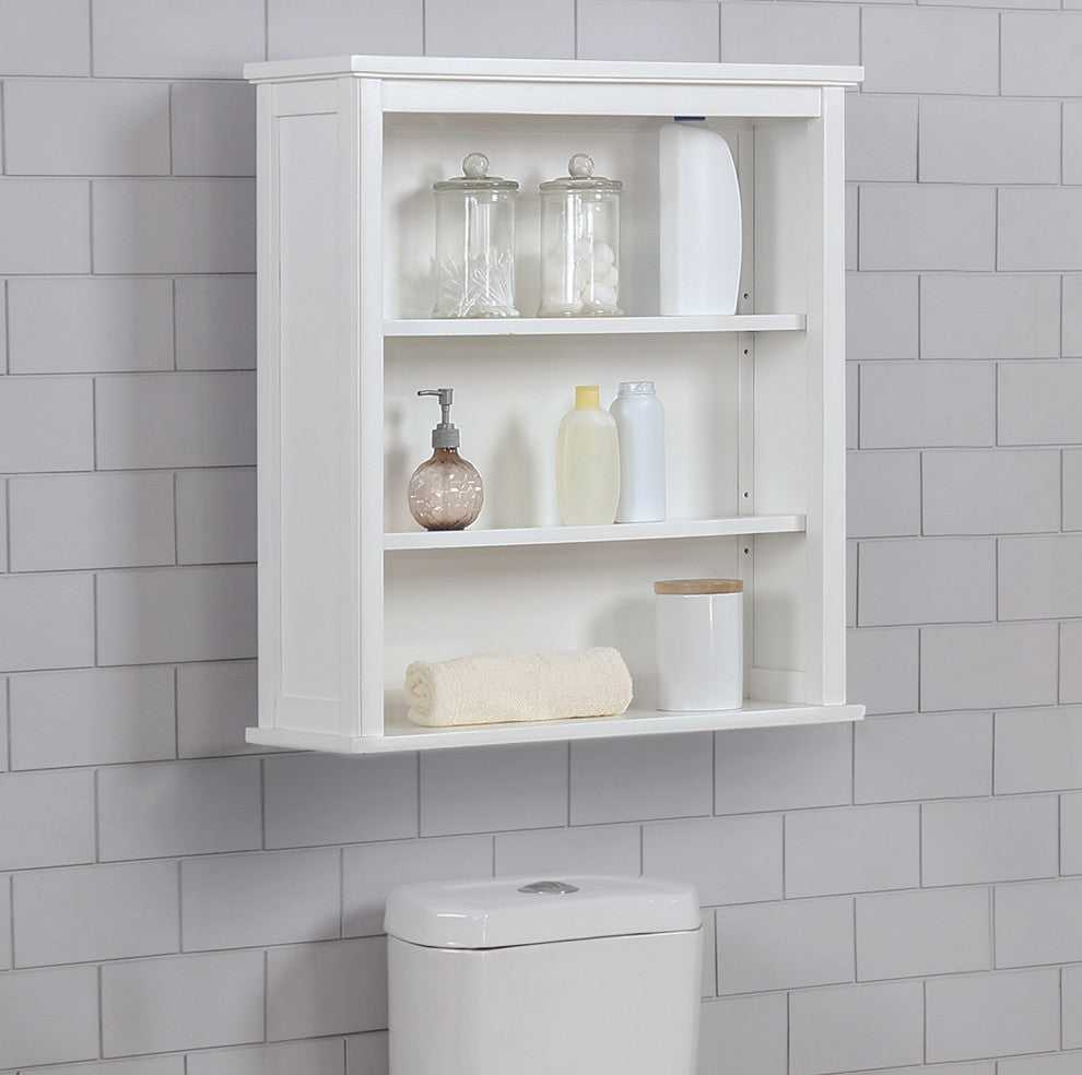 Dorset 27"x29" Wall Mounted Bath Storage Cabinet With Two Open Shelves