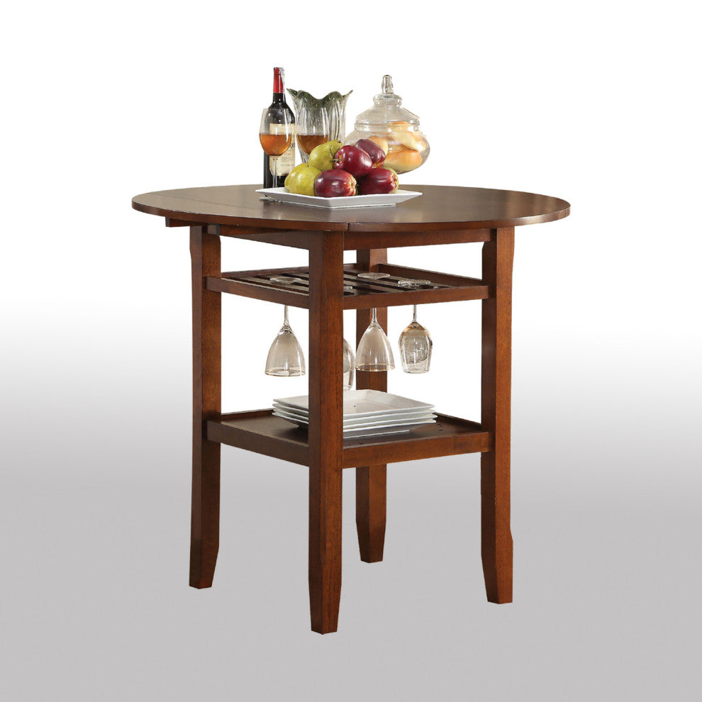 Wood Counter Height Table, Cherry Finish