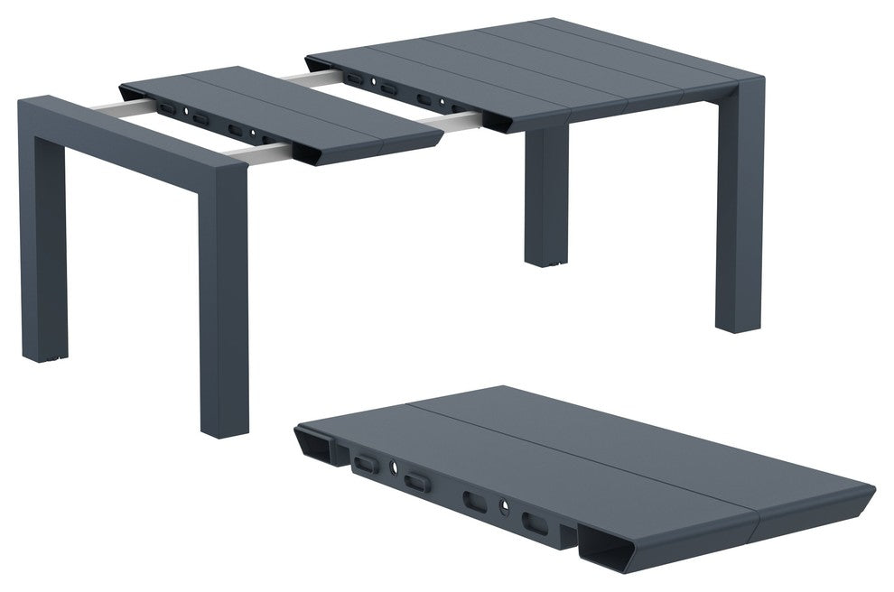Compamia Vegas 39"-55" Extendable Dining Table, Wicker Dark Gray