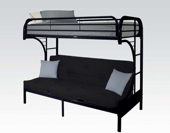Eclipse Futon Bunk Bed, Black, Twin Over Full