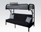 Eclipse Futon Bunk Bed, Black, Twin Over Full