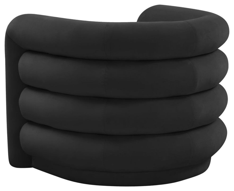 TOV Furniture Curves Black Velvet Lounge Chair