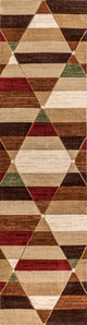 Kehoe Retro Diamonds Geometric Red/Brown/Cream 2 ft. x 8 ft. Runner Rug