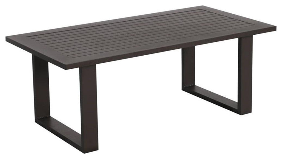 Atlantis Aluminum Frame Coffee Table in Brown