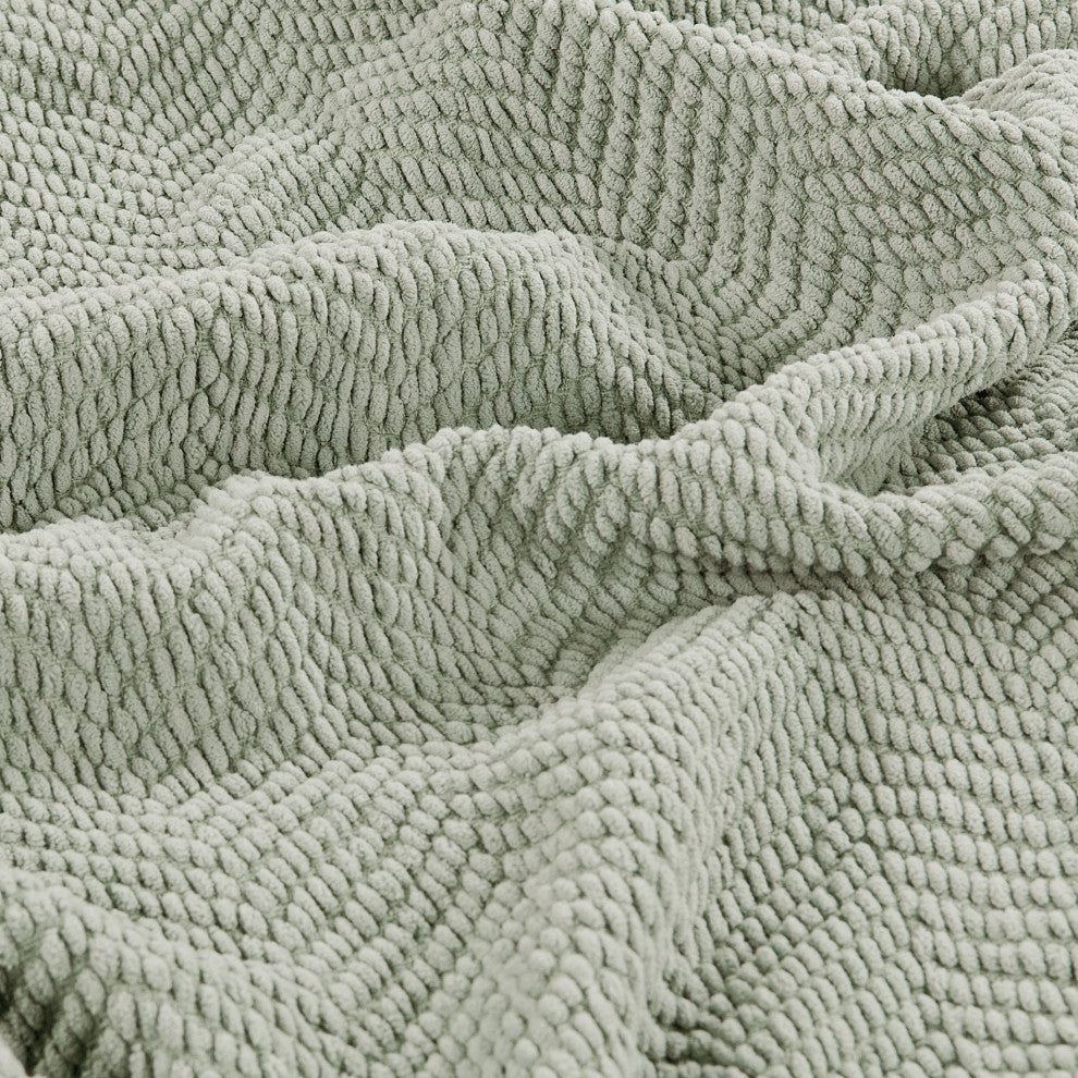 Tweed Knitted Throw Blanket, Silver, 60"x80"