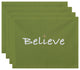 18"x14" Believe, Word Print Placemat, Green, Set of 4