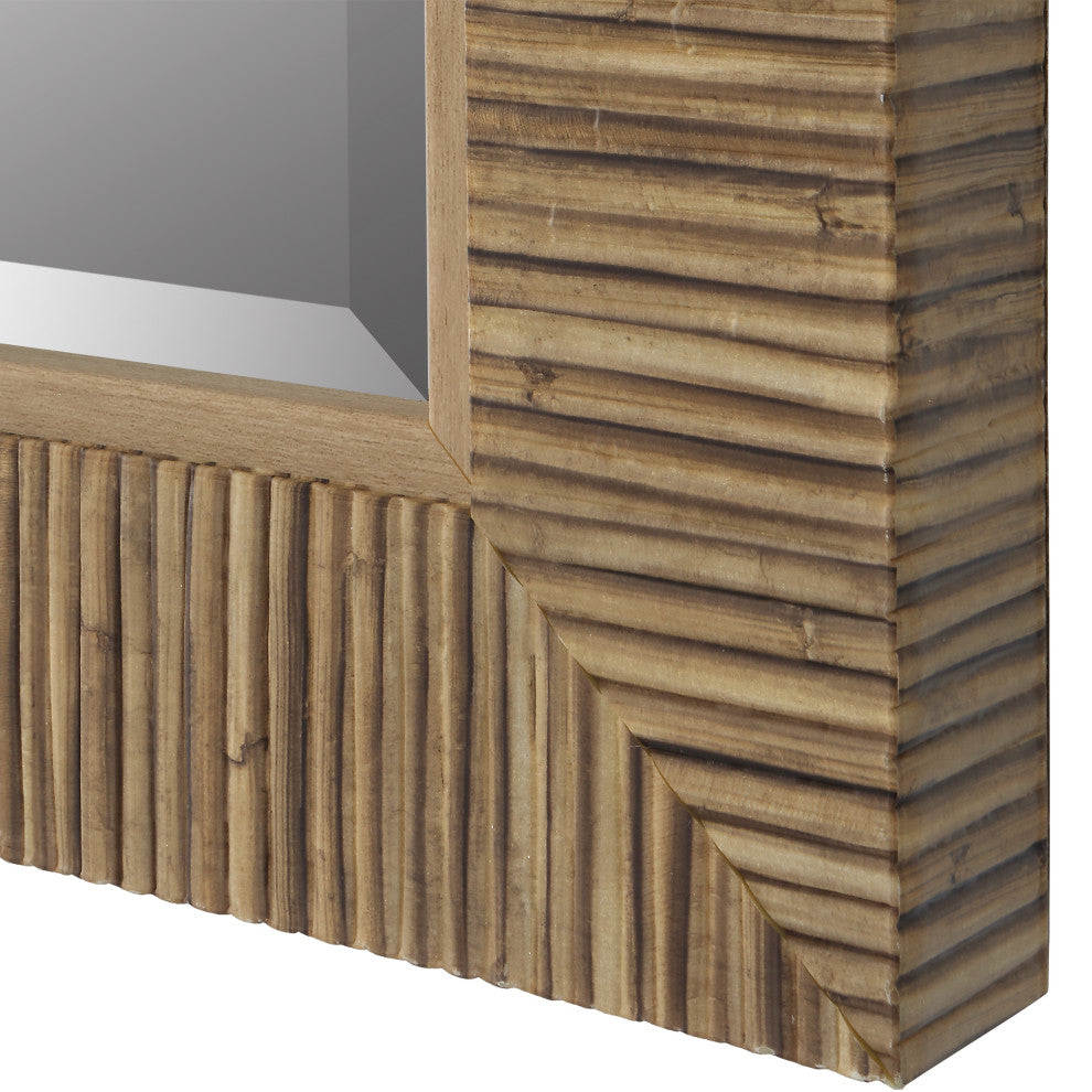 Contemporary 25" x 35" Parer Natural Mirror