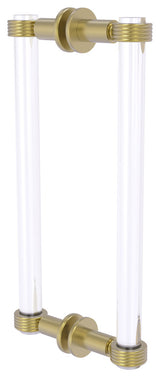 Clearview 12" Back to Back Groovy Accent Shower Door Pull, Satin Brass