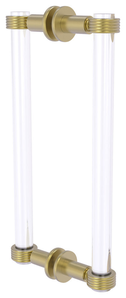 Clearview 12" Back to Back Groovy Accent Shower Door Pull, Satin Brass