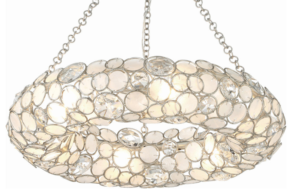 Crystorama Lighting Group 525 Palla 6 Light 24"W Crystal Ring - Antique Silver