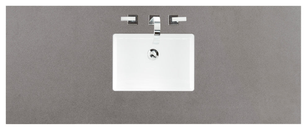 Brittany 60" Single Vanity, Black Onyx, Grey Expo Quartz