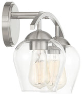 2-Light Bathroom Vanity Light, Matte Black, Brushed Nickel