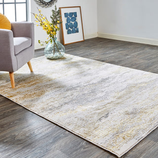 Weave & Wander Tripoli Lux Modern Rug, Gold/Gray, 6'7"x9'6"