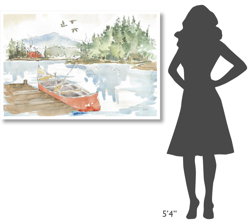 "Lakehouse I Red" Digital Paper Print by Anne Tavoletti, 50"x34"