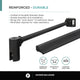 Shower Enclosure Hinged Frameless Tempered Glass, Black, 42"