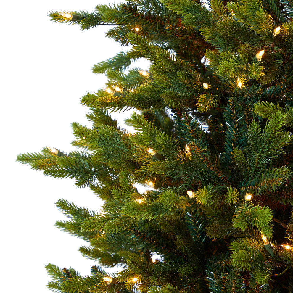 7' North Carolina Fir Faux Xmas Tree W/550 Clear Lights & 3703 Bendable Branches