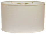 16" White Throwback Oval Linen Lampshade