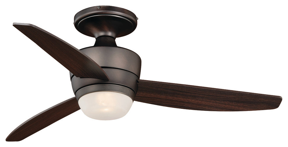 Adrian 44" Quiet Flush Ceiling Fan With LED Light Kit and Remote, Copper Bronze