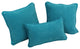 Double-Corded Solid Microsuede Throw Pillows With Inserts, Set of 3, Aqua Blue